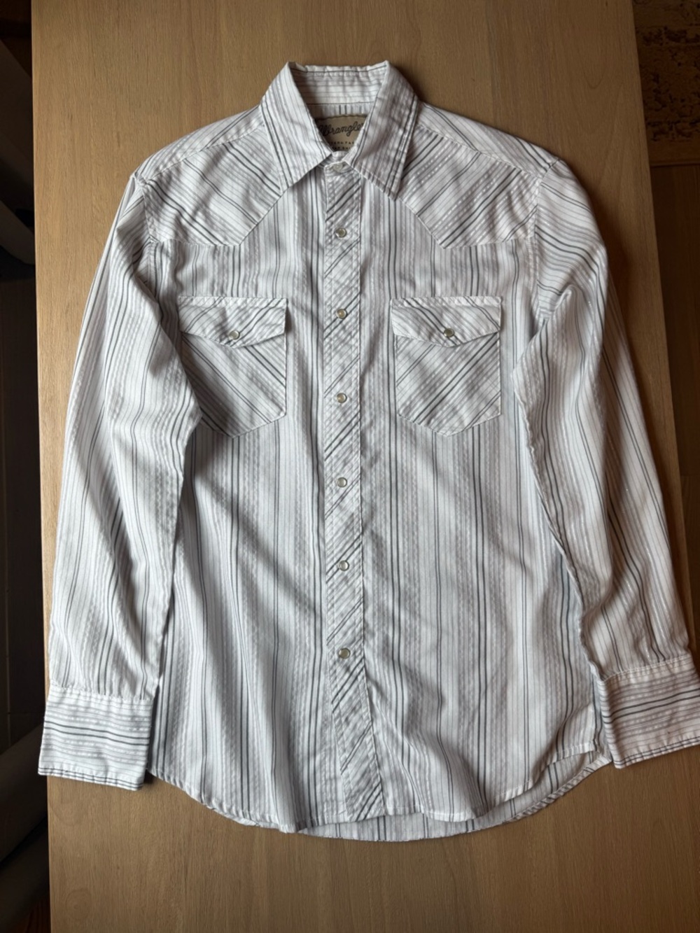 Wrangler Western Pearl Snap Men's Metallic Cowboy Shirt Size Medium